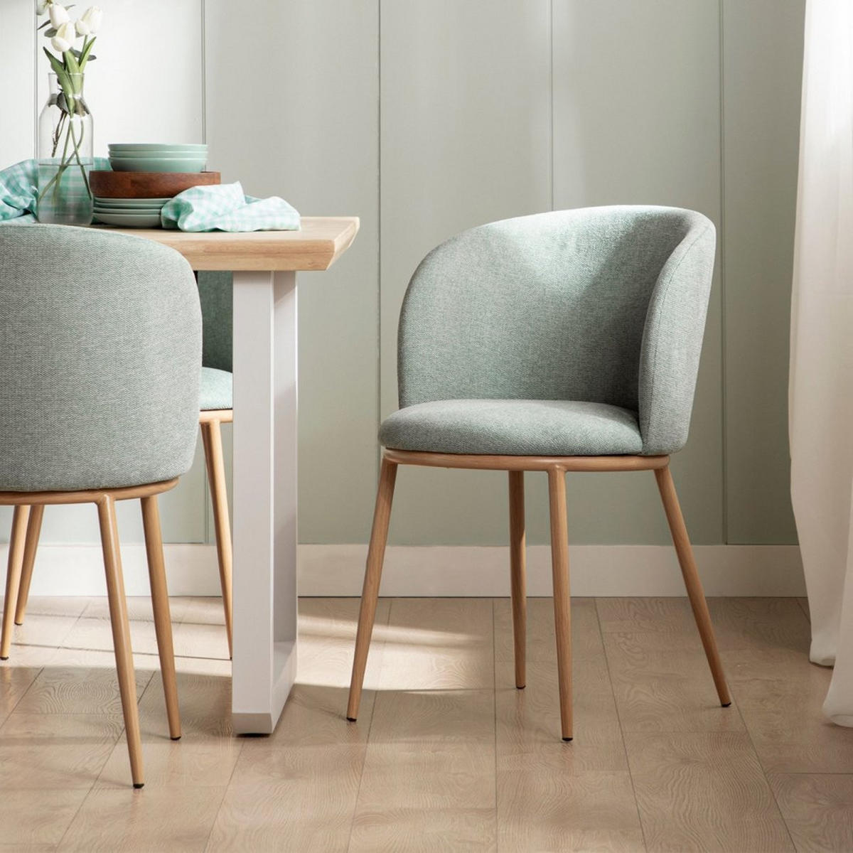 ESSZIMMERSTUHL Nolan Grün 51 cm x 80 cm - Grün, Textil (51/80/57cm)