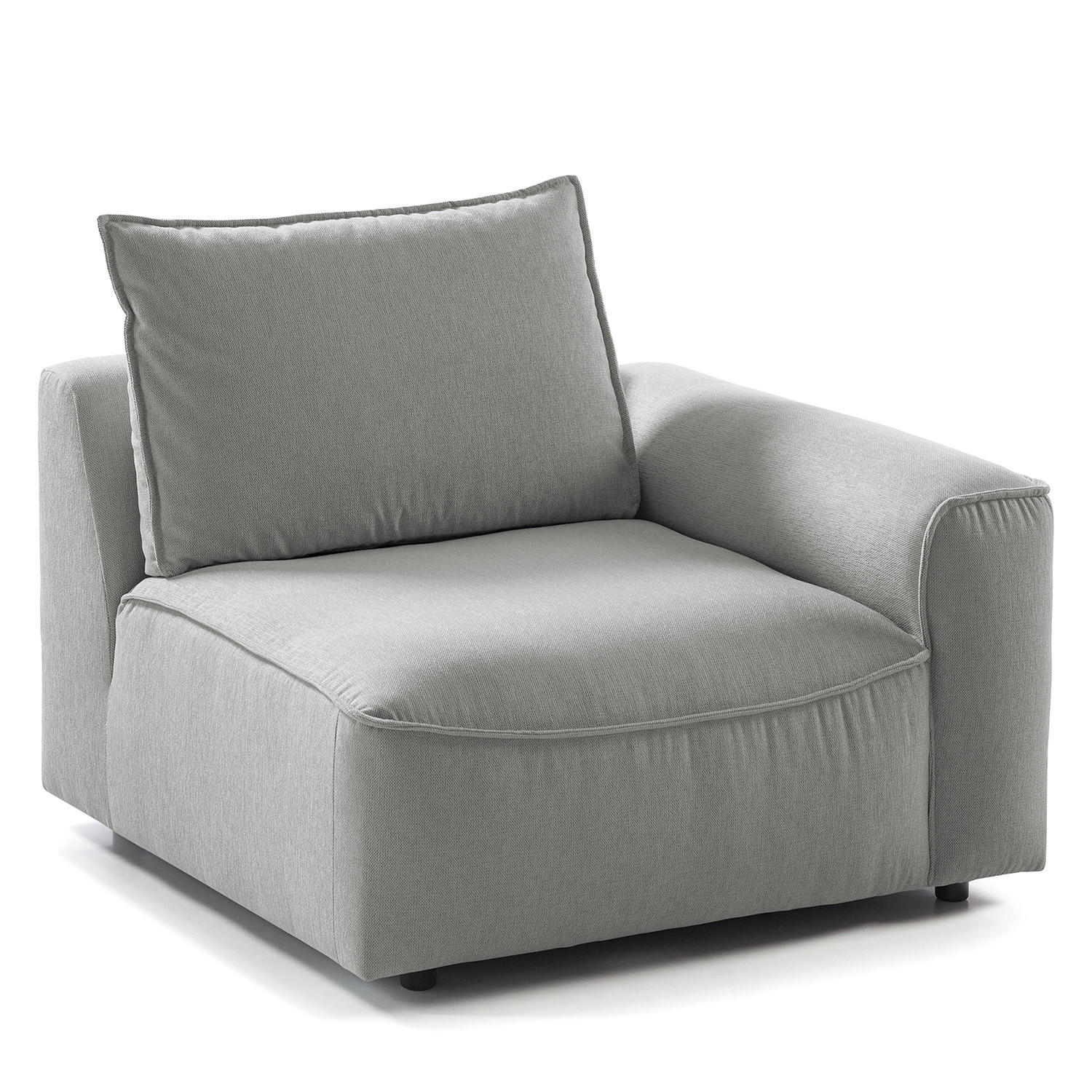 MODULSESSEL - Hellgrau, Holz/Textil (104/82/99cm) - home24