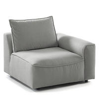 MODULSESSEL - Hellgrau, Holz/Textil (104/82/99cm) - home24