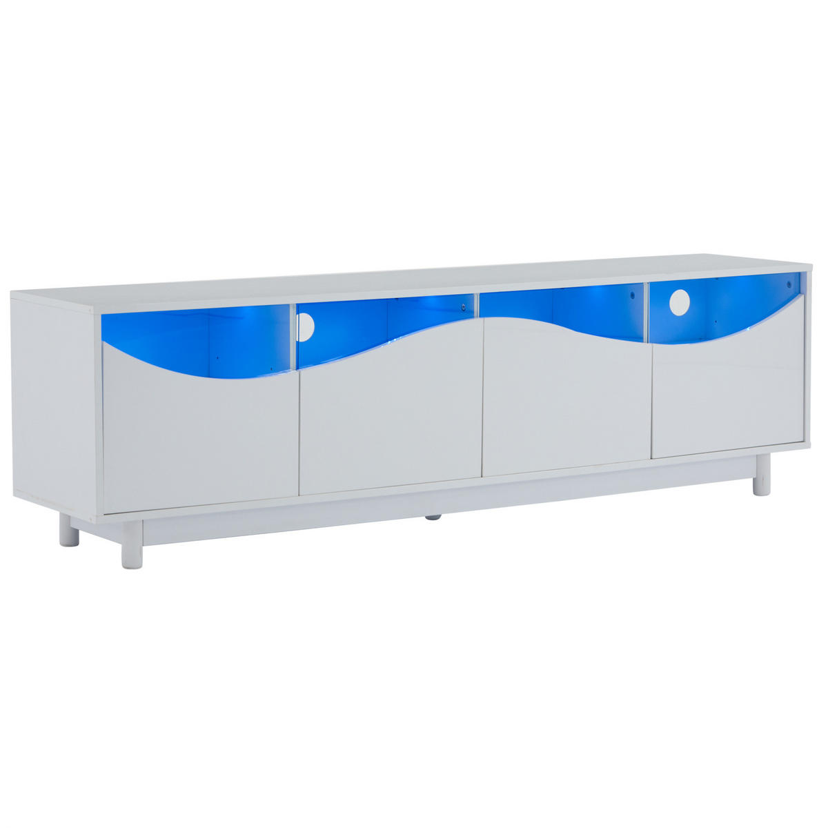 TV-ELEMENT mit LED 175 x 38 x 51 cm MDF Weiß - Weiß, Holzwerkstoff (38/51/175cm) - Beauniv