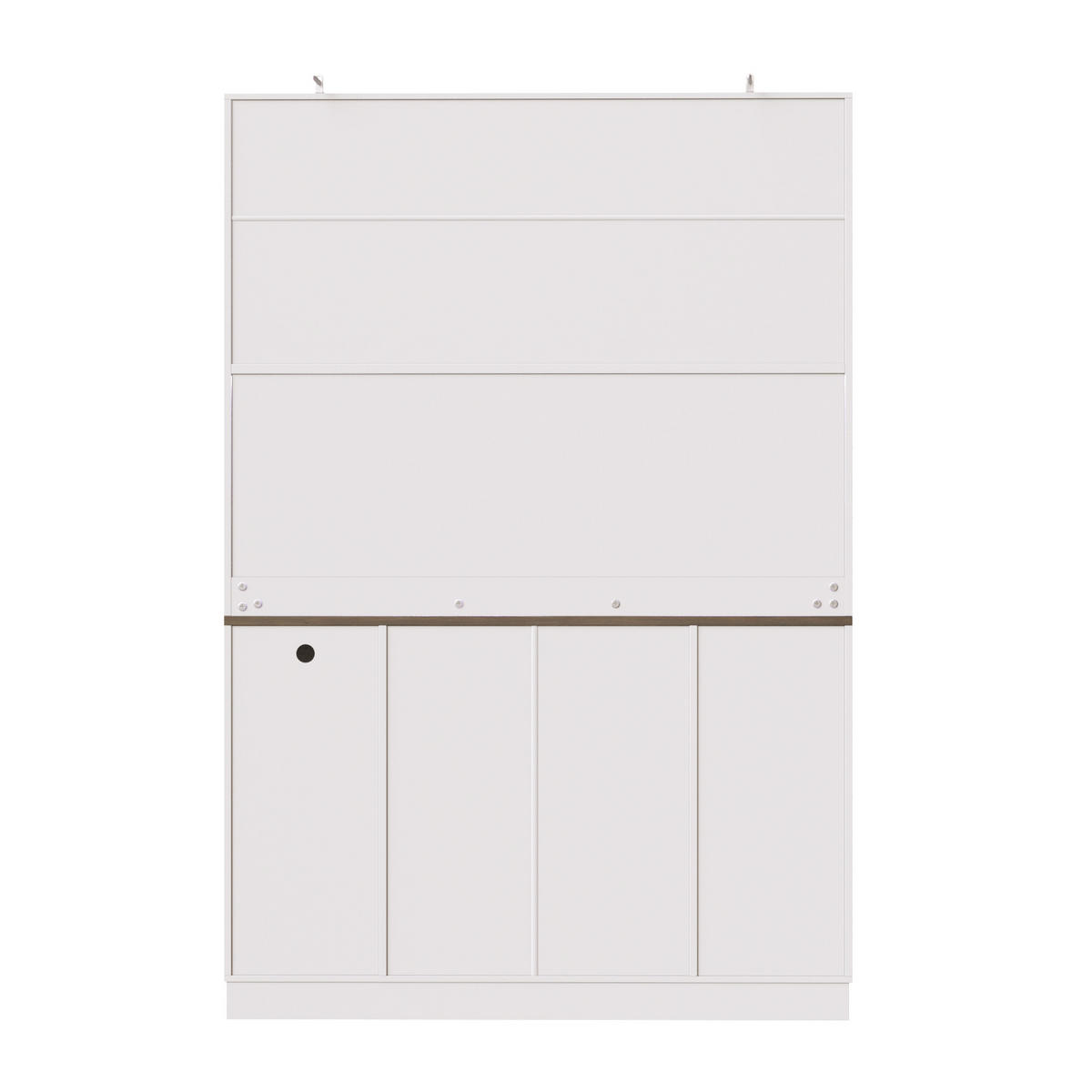 BUFFET DE-38395 120/36/180 cm mit LED-Beleuchtung und Steckdose Weiß - Weiß, Holzwerkstoff (120/180/36.3cm) - ComfortXL