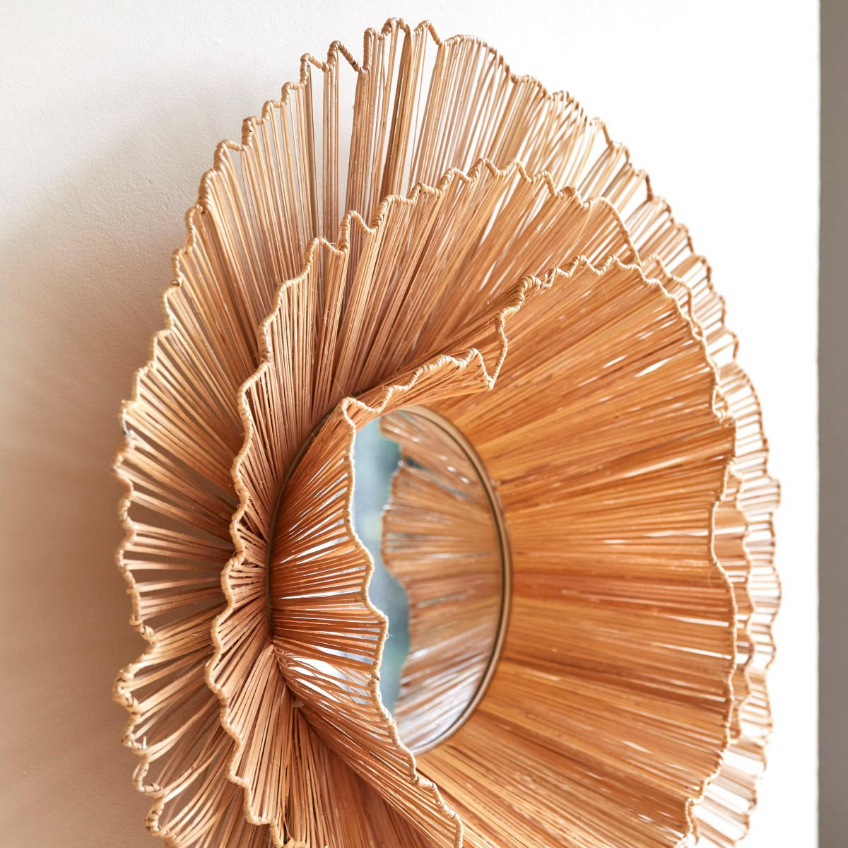 SPIEGEL Pia Natur aus Pflanzliche Faser - Naturfarben, Naturmaterialien (69/69/17cm) - Tikamoon