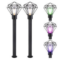 LED AUSSENLEUCHTE HORACE Edelstahl Schwarz 2er Set - Schwarz, Metall (22.5/25.5/100cm) - Globo Lighting