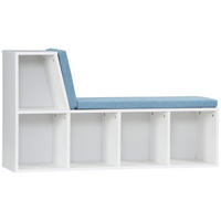 KINDERREGA DE-15538 108/30/60 cm, 5 Fächer, 2 Kissen Weiß/Blau - Blau, Holzwerkstoff (108/60/30cm) - ComfortXL