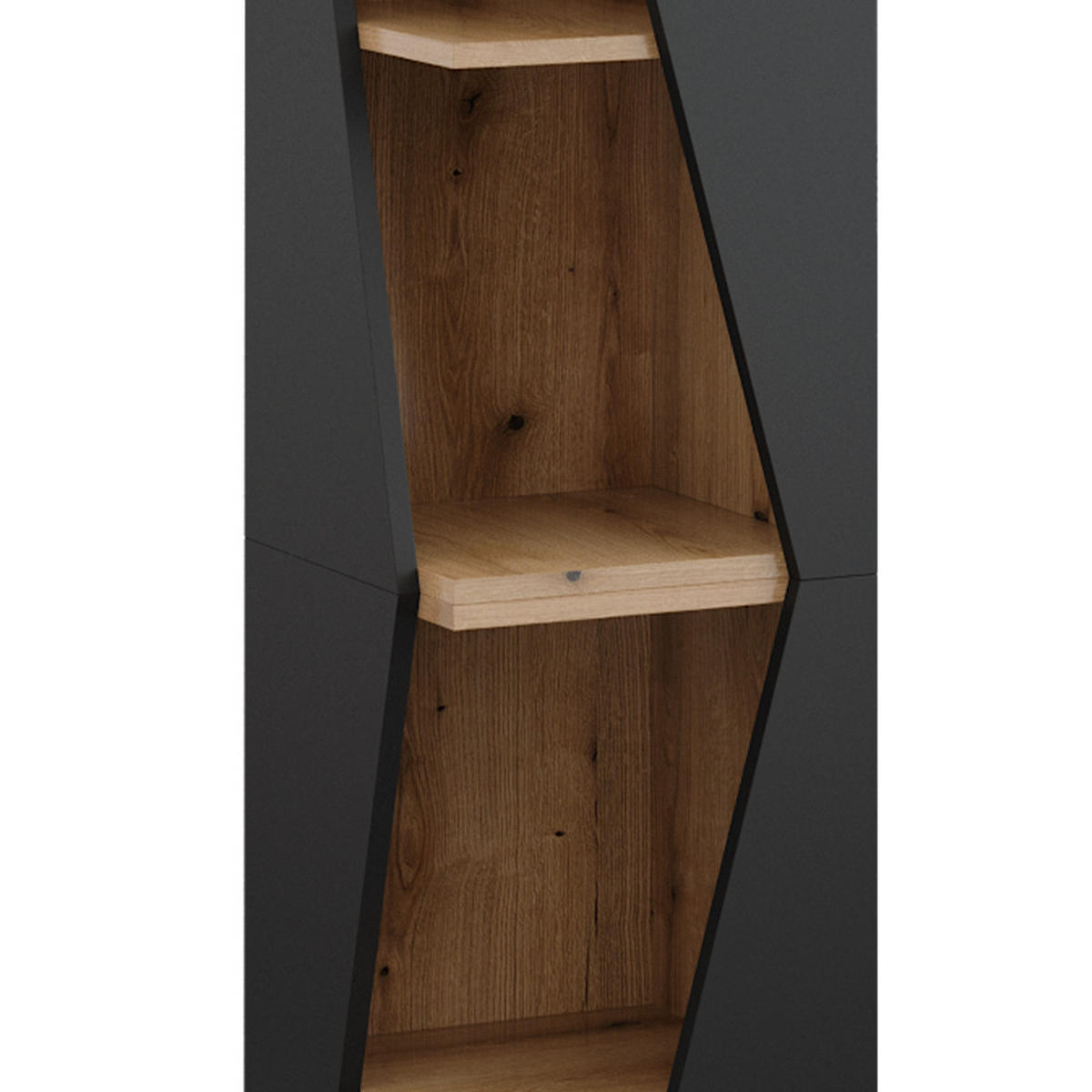 BADSCHRANK Benno Anthrazit 31.6 x 70.5 cm mit 3 Ablagen - Anthrazit, Holzwerkstoff (31.6/70.5/31.6cm) - Vicco