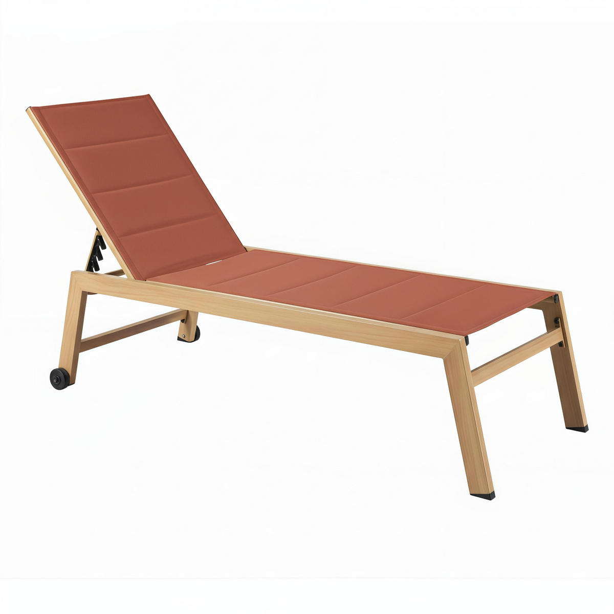 SONNENLIEGE 2-tlg., Terrakotta - Braun, Metall (169/102/65cm) - Oviala