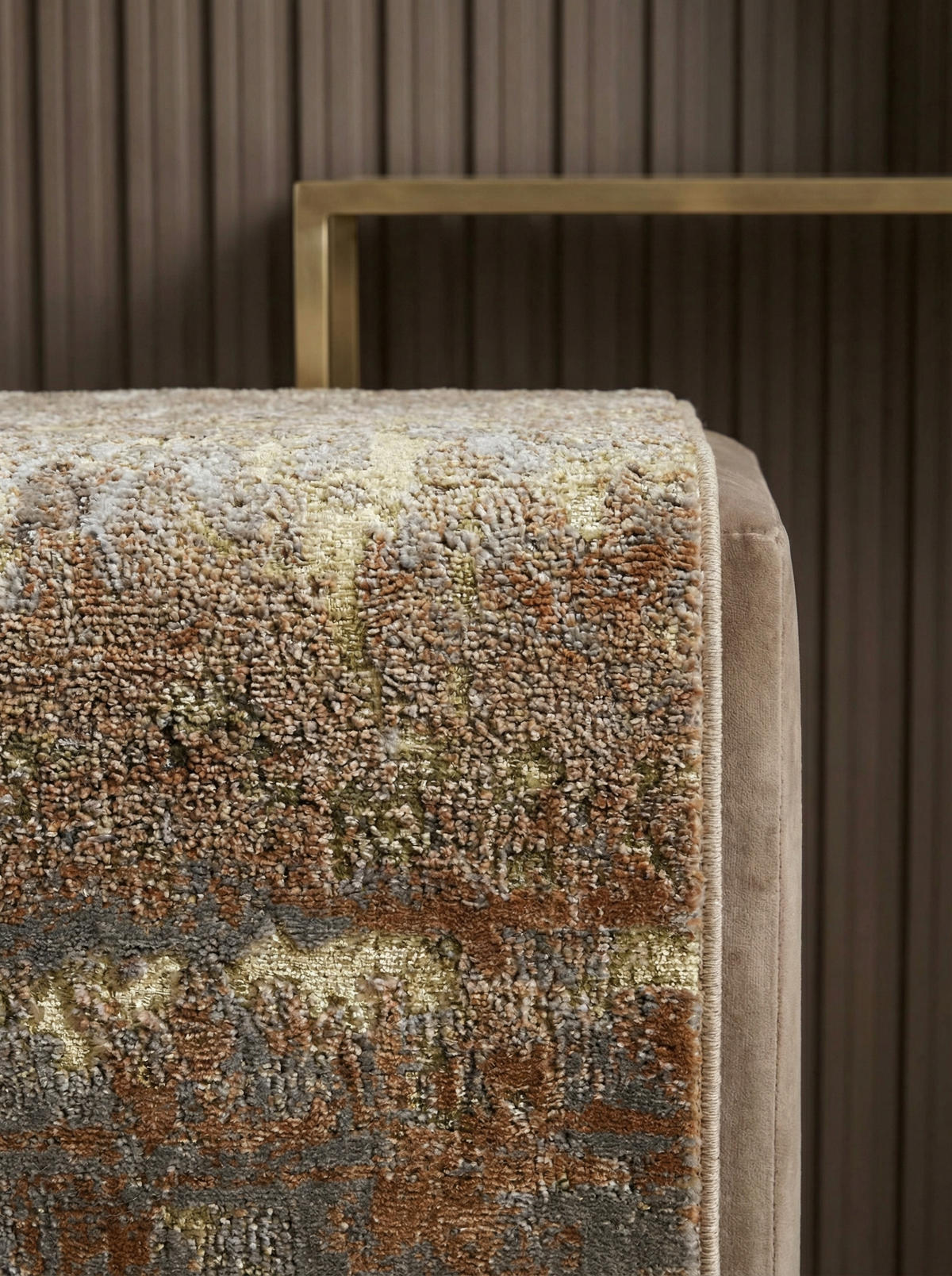 TEPPICH Hochglanz Metallic abstrakt pflegeleicht strapazierfähig COMO-Bellagio, Gold 120x170 cm - Goldfarben, Textil (120/170cm) - KADIMA DESIGN