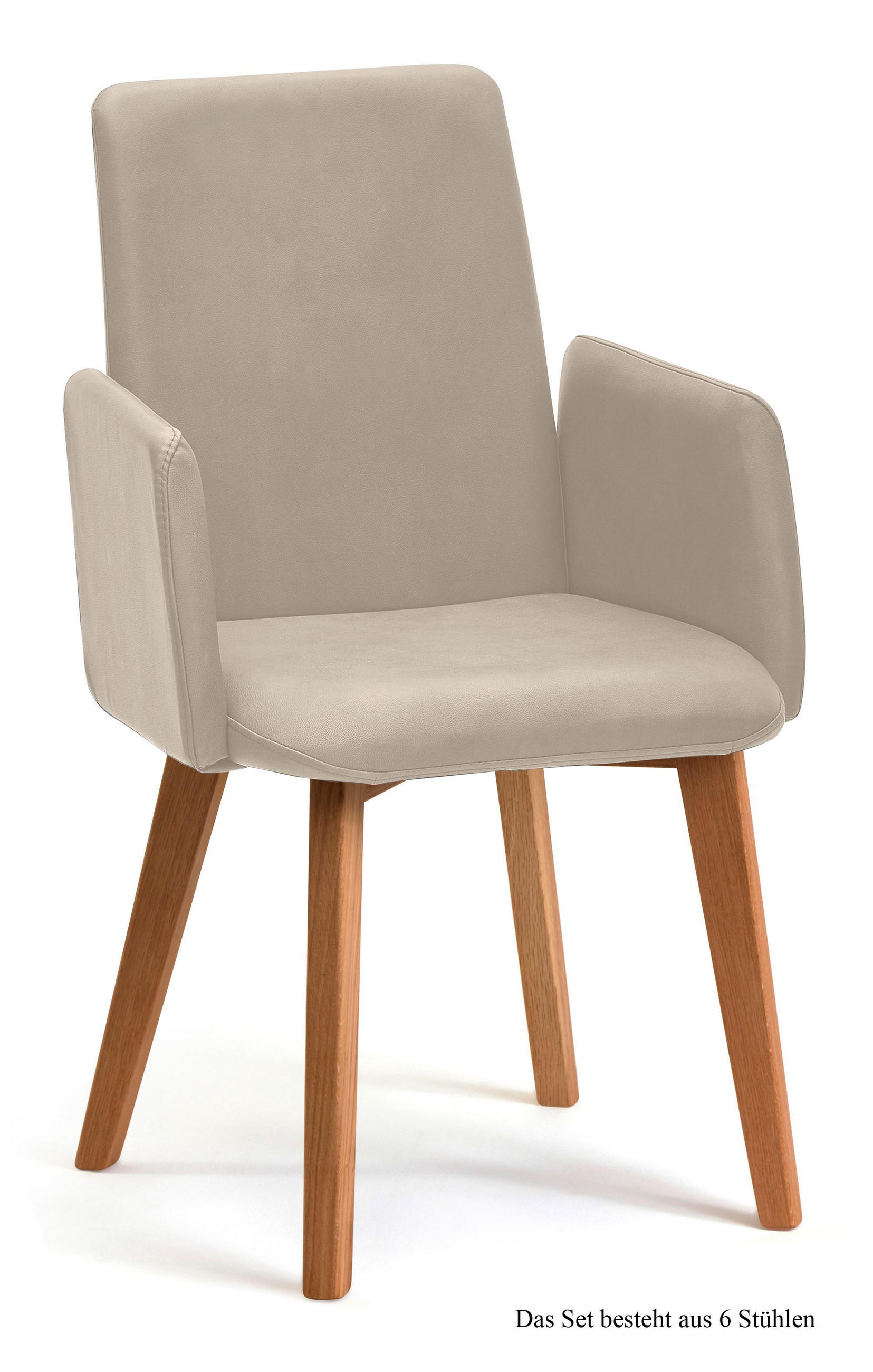 ARMLEHNSTUHL (6er-Set) Darcie 52x92x60 Eiche geölt/Natur - Eichefarben/Naturfarben, Kunststoff (60/92/52cm) - 58aufmkessel