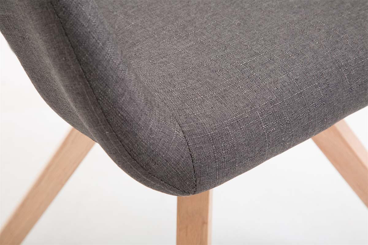 ARMLEHNENSTUHL Stoff dunkelgrau - Eukalyptusholzfarben/Dunkelgrau, Holz/Textil (59/78/55cm) - CLP