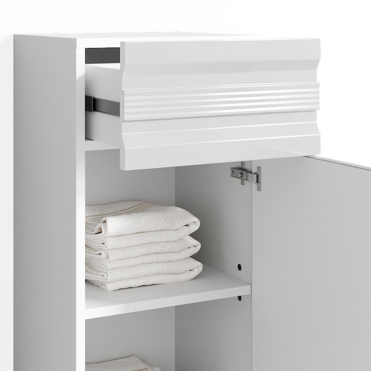 MIDISCHRANK Fredd Weiß 36.4 x 79 cm - Weiß Hochglanz, Holzwerkstoff (36.4/79/31cm) - Vicco