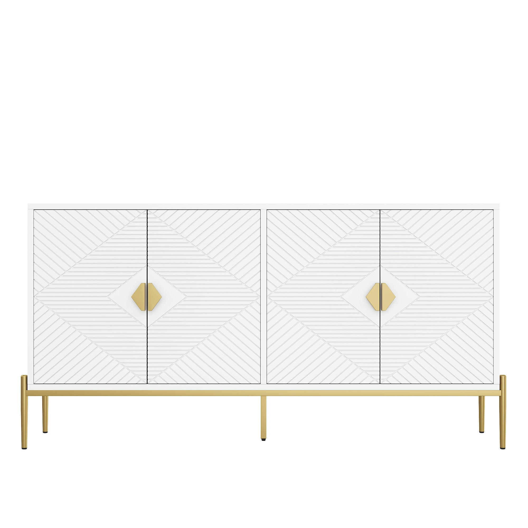 SIDEBOARD Weiß 162/40/80 cm - Weiß, Holzwerkstoff (162/80/40cm) - PANGIVO