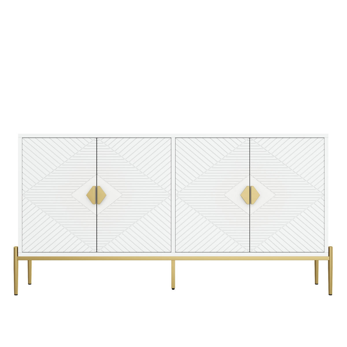 SIDEBOARD 162x40x80 cm Stauraum - Weiß, Holz (162/80/40cm) - Fortuna Lai