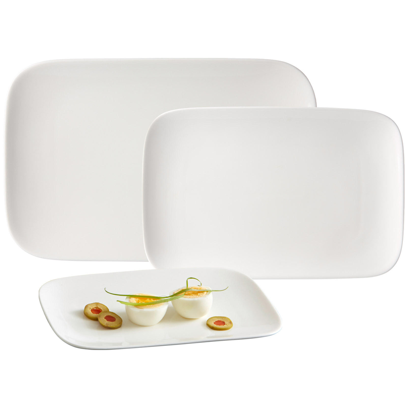 SERVIERPLATTEN-SET Arena weiß 3er Set - Weiß, Keramik (1/1/1cm) - Ritzenhoff Breker