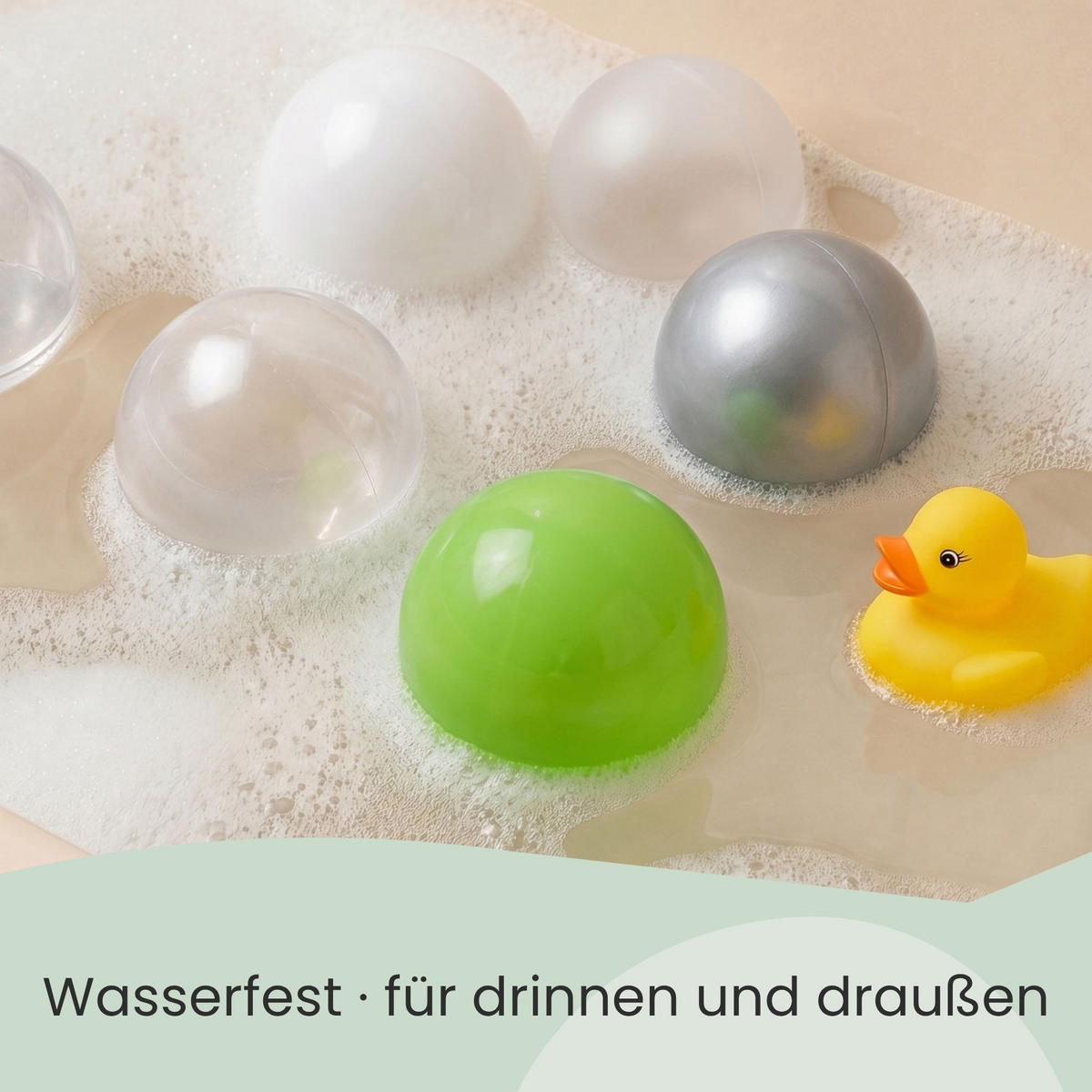 BÄLLEBAD-BÄLLE 200 Stück, Grün/Grau/Weiß/Transparent, 5.5 cm - Grün, Kunststoff (5.5/5.5/5.5cm) - Littletom