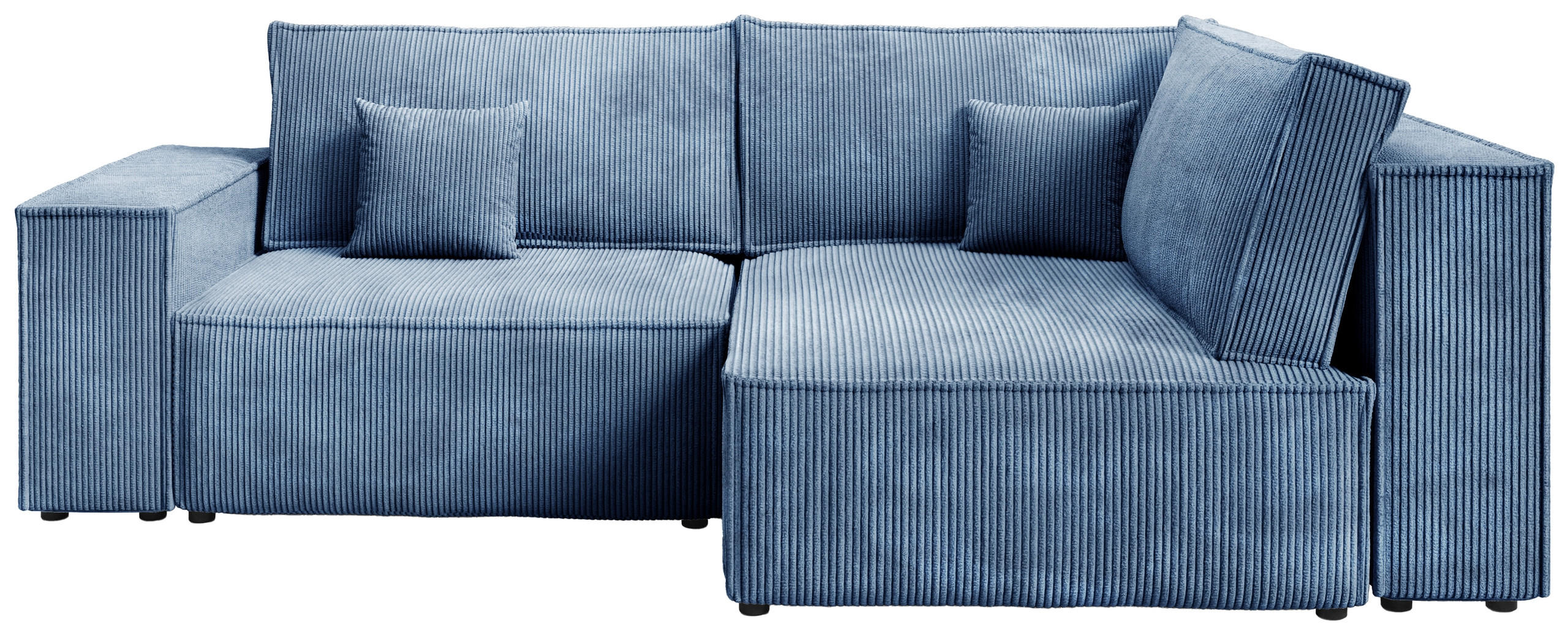 ECKSOFA Pedro Duo mit Schlaffunktion Himmelblau Cord - Blau, Textil (246/153cm) - Bromarkt