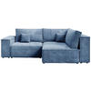 ECKSOFA Pedro Duo mit Schlaffunktion Himmelblau Cord - Blau, Textil (246/153cm) - Bromarkt
