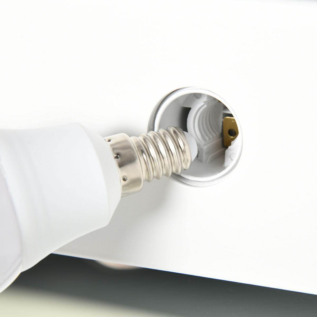 HOLLYWOOD Spiegel 80 x 60 cm Schminkspiegel mit LED-Beleuchtung, Touchschalter - Weiß, Metall (60/20/80cm) - HOMCOM