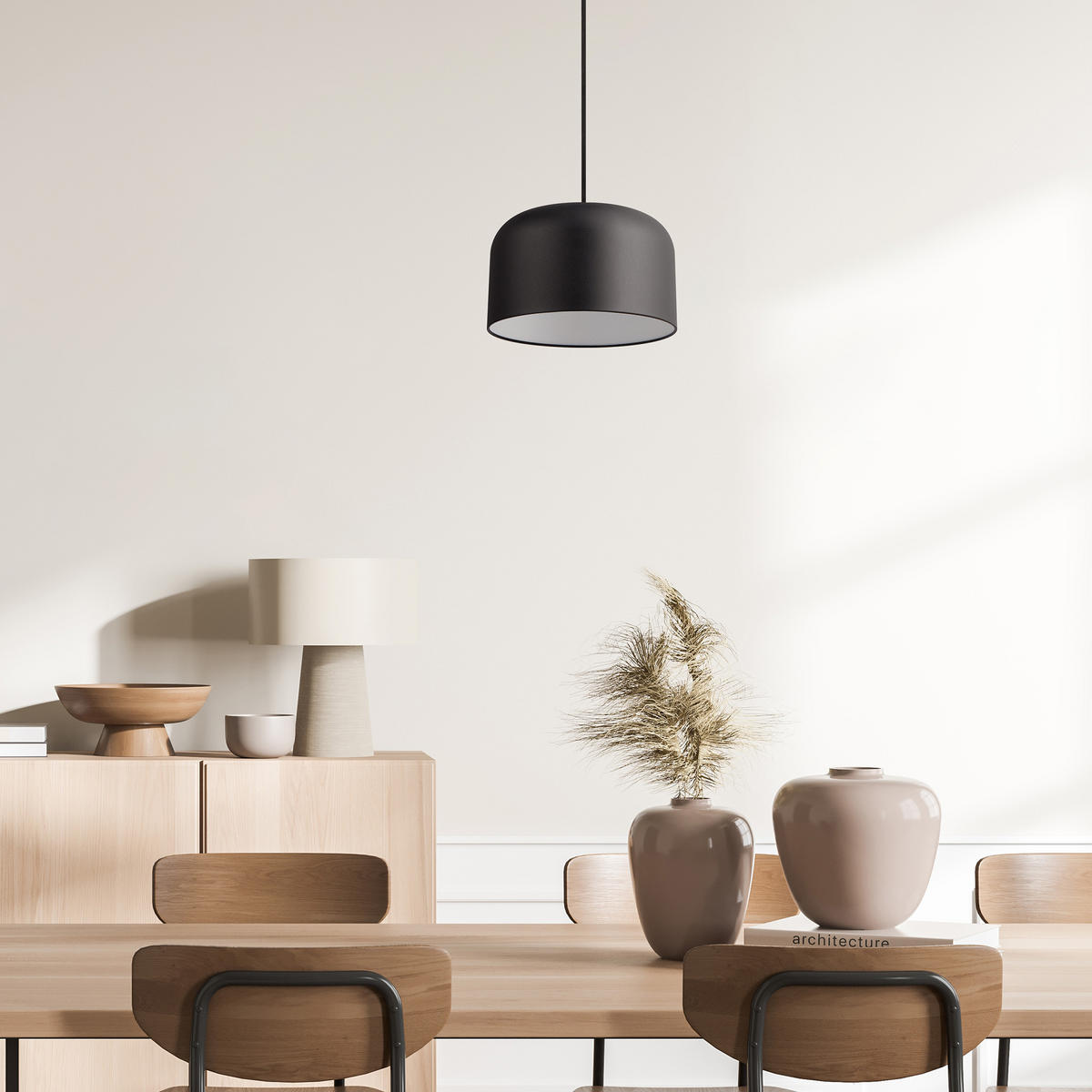 PENDELLEUCHTE Bowl - Schwarz, Metall (25/25/15.4cm) - Paco Home