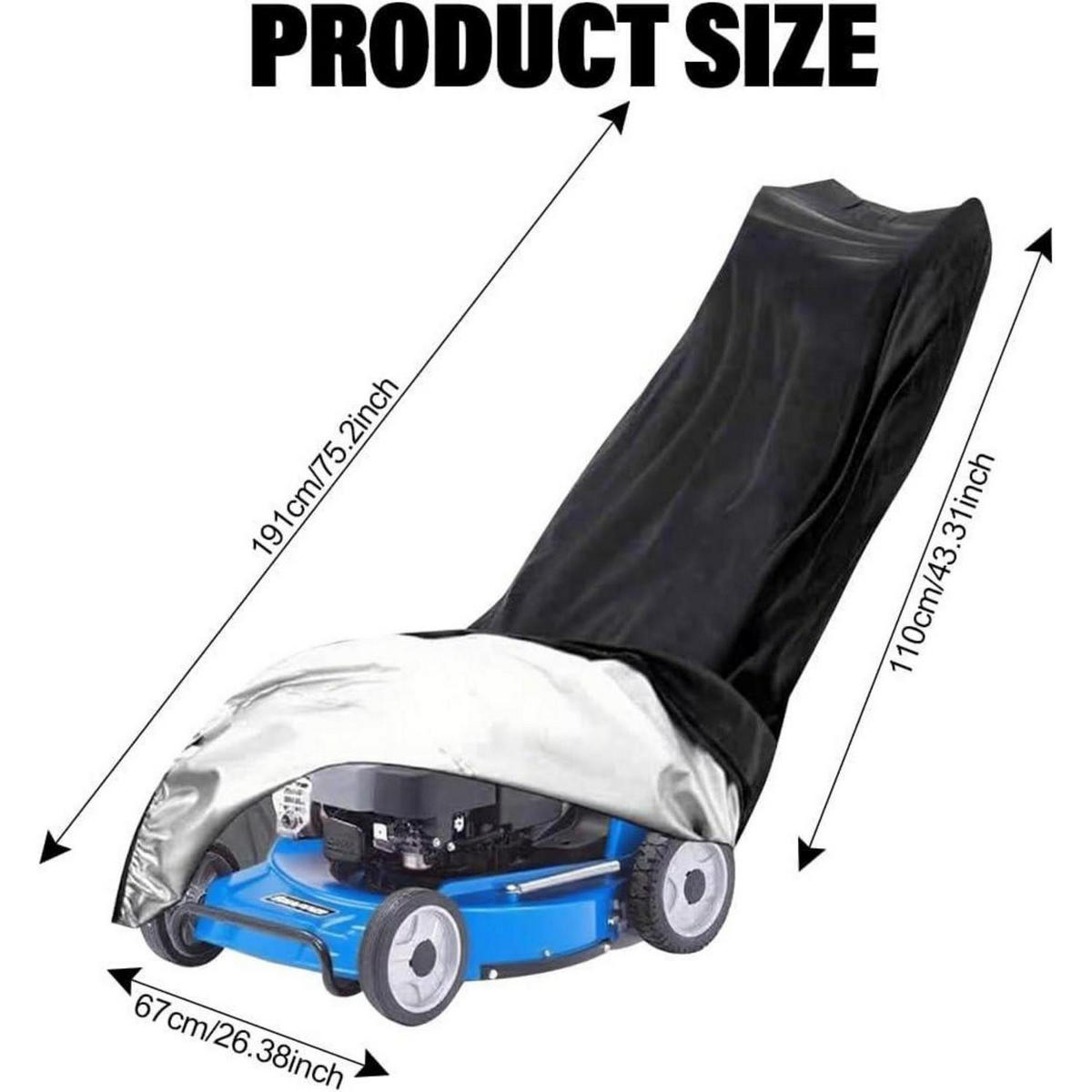 ABDECKPLANE Rasenmäher 42-60 Zoll Wetterfest UV-Schutz Wasserdicht - Multicolor, Textil (67/67/110cm)