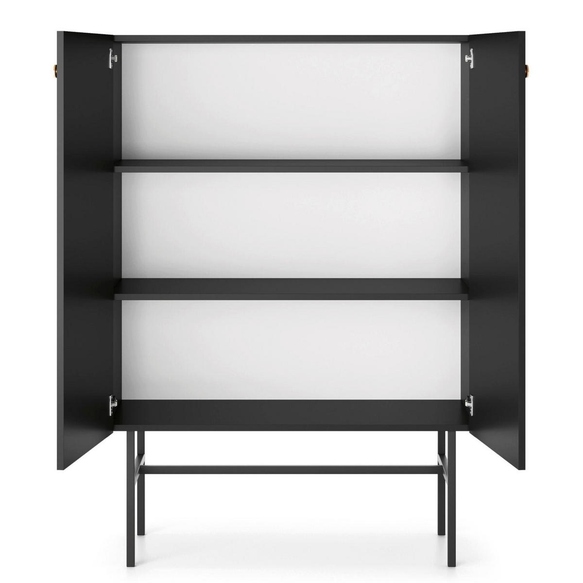 HIGHBOARD Divenos Schwarz 93 cm - Goldfarben/Schwarz, Holzwerkstoff/Metall (93.2/131.7/39cm) - Selsey