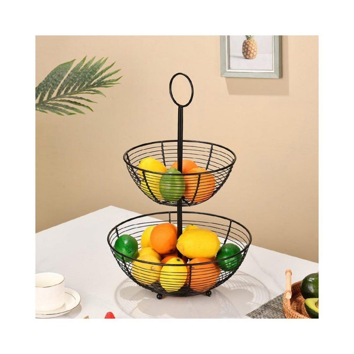 OBSTKORB Schwarz 26/26/30 cm E8129 - Schwarz, Metall (26/30cm) - Elitehoff