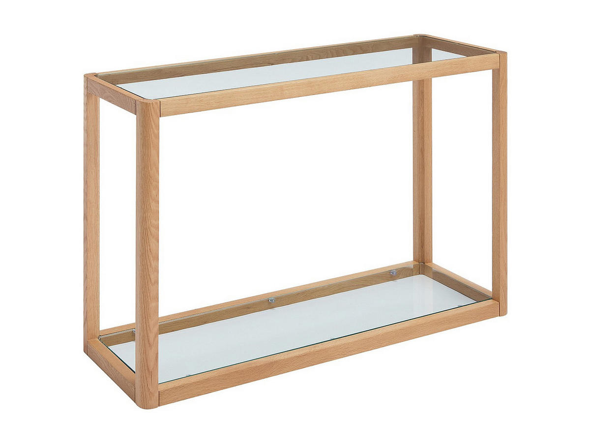 KONSOLENTISCH - 110 cm x 35 cm - glas - transparent, naturfarben hell Zunaril - Transparent, Glas (35/110/75cm) - Vente-Unique