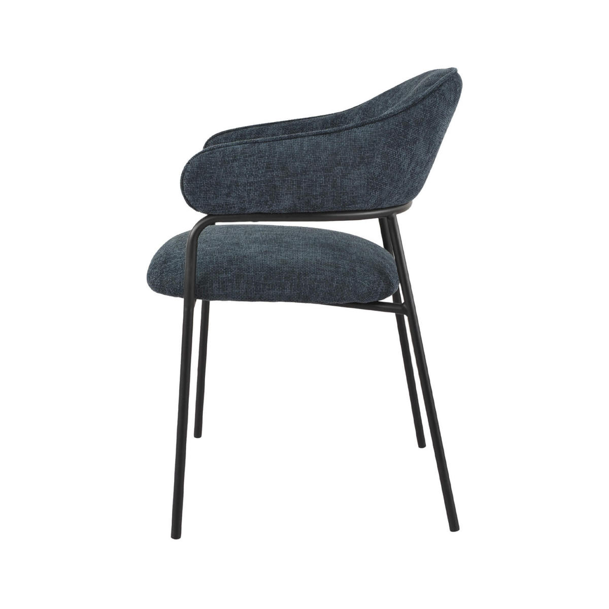STÜHLE 2er Set Petrolblau 56,5/57/82,5 cm - Dunkelblau, Textil (56.5/82.5/57cm) - Mobili Rebecca