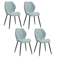 STUHL-SET 4 Stück in Leinenstoff Weich Bequem Himmelblau - Hellblau, Textil (41/40/48cm)