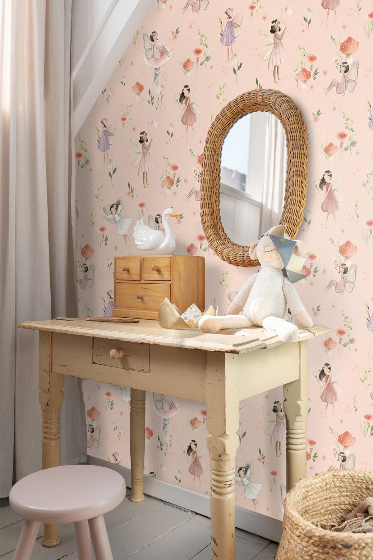 TAPETE Elfen 50 x 900 cm - Pink, Papier (50/0.1cm) - ESTAhome