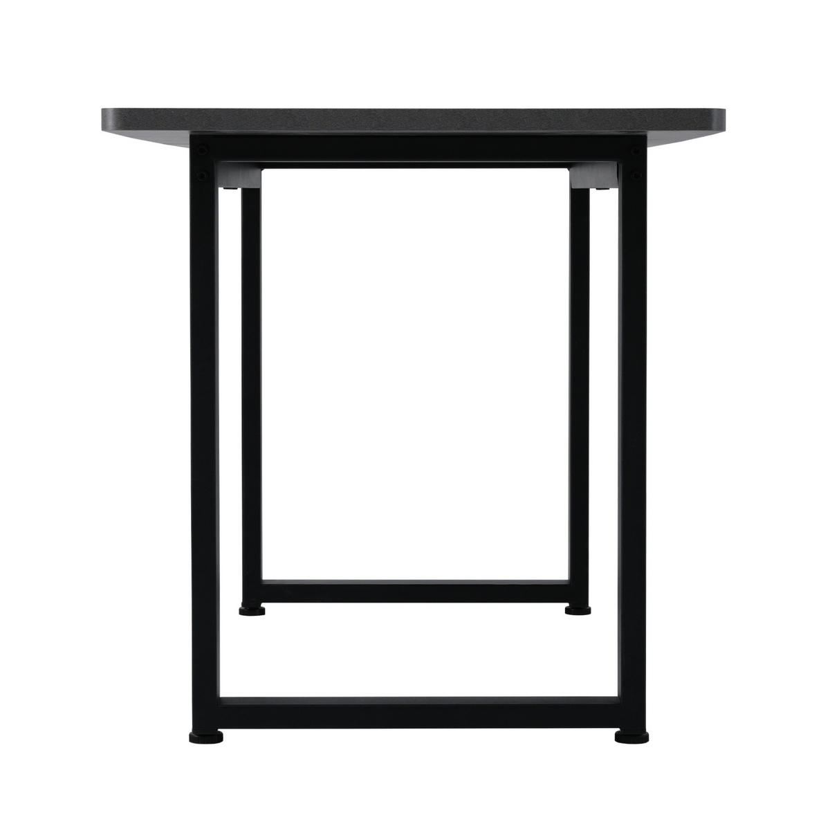 ESSTISCH mit großzügiger Tischplatte, stabilem Metallgestell und verstellbaren Füßen, Schwarz/Grau - Schwarz, Holzwerkstoff (140/70/75cm) - Redom