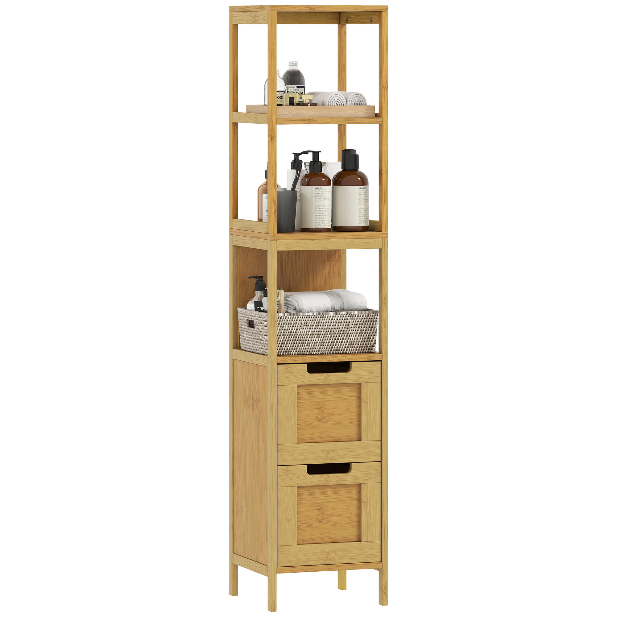 HOCHSCHRANK DE-12386 30/30/144 cm Bambus Natur - Naturfarben, Holzwerkstoff (30/144/30cm) - ComfortXL