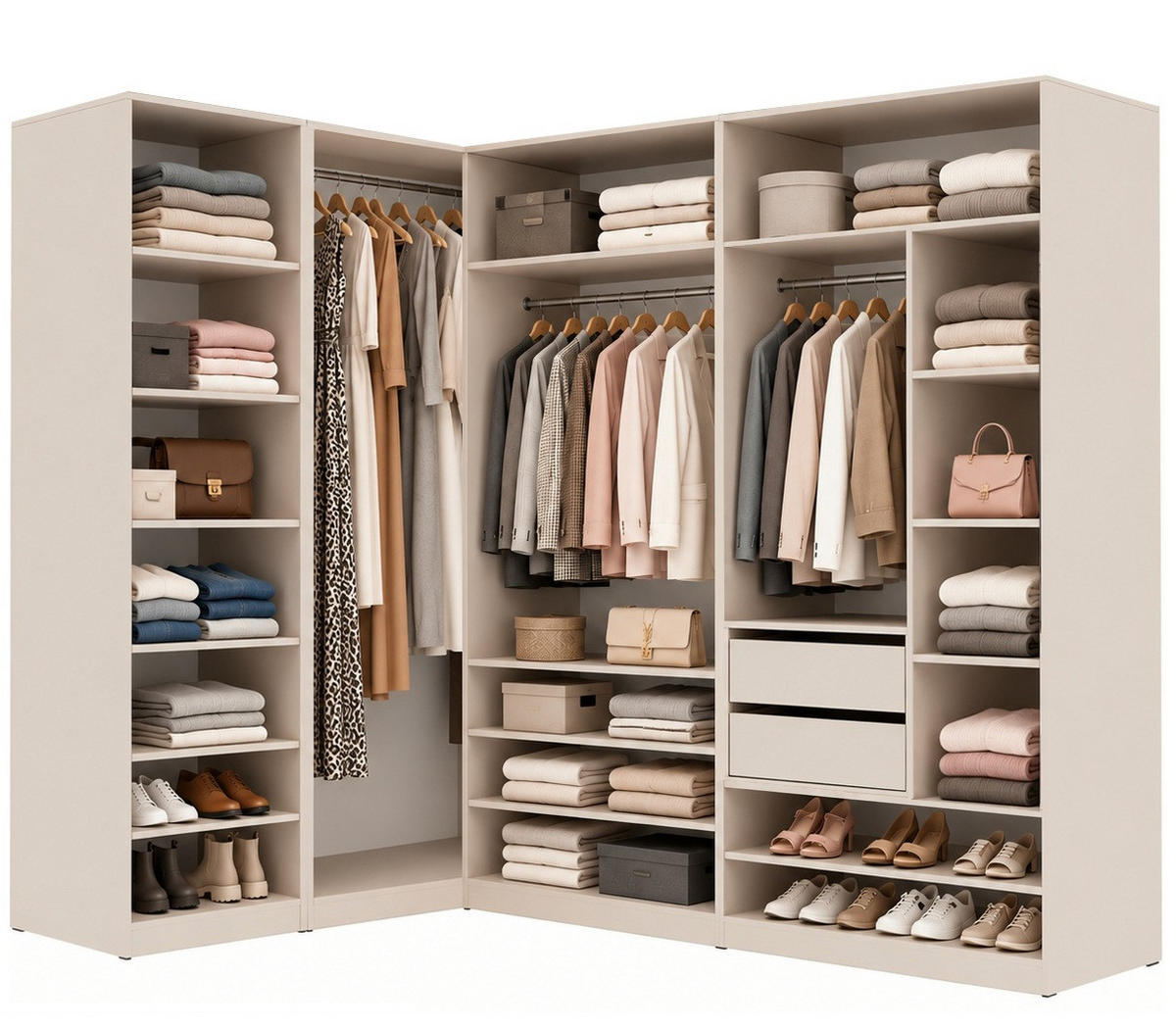 GARDEROBENSCHRANK OFFEN TRES 02 CASHMERE 90/206/51 CM - Kaschmir, Holzwerkstoff (90/206/51cm) - Marmex Möbel