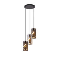 LED PENDELLEUCHTE Alistair 25/25/150 cm - Schwarz, Glas (25/25/150cm) - ZMH