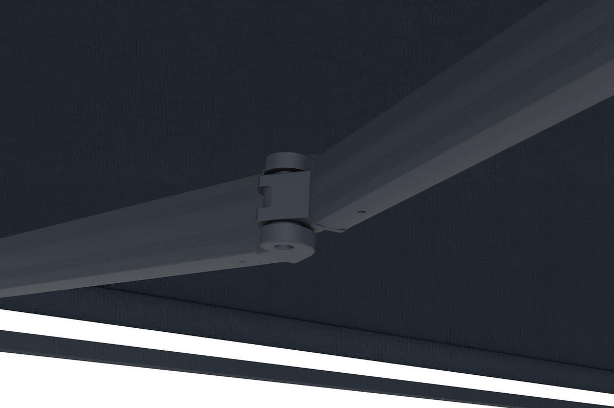 MONOBLOCK-MARKISE VECCHIO Grau 3m x 2,5m - Premium-Leinwand 320g/m² - Grau, Metall (295/270/250cm) - Cazeboo