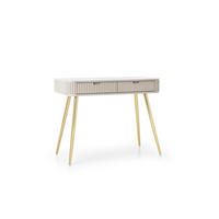 SCHMINKTISCH MODERNO 103/80/49 in Caschmir/Gold - Goldfarben/Creme, Holzwerkstoff (49/103/80cm) - Deine Möbel 24