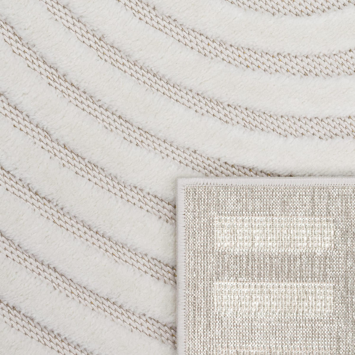 TEPPICH Kurzflor Struktur Wohnzimmer schmutzabweisend Creme Rechteckig 160x220 - Beige, Textil (160/220cm) - KADIMA DESIGN