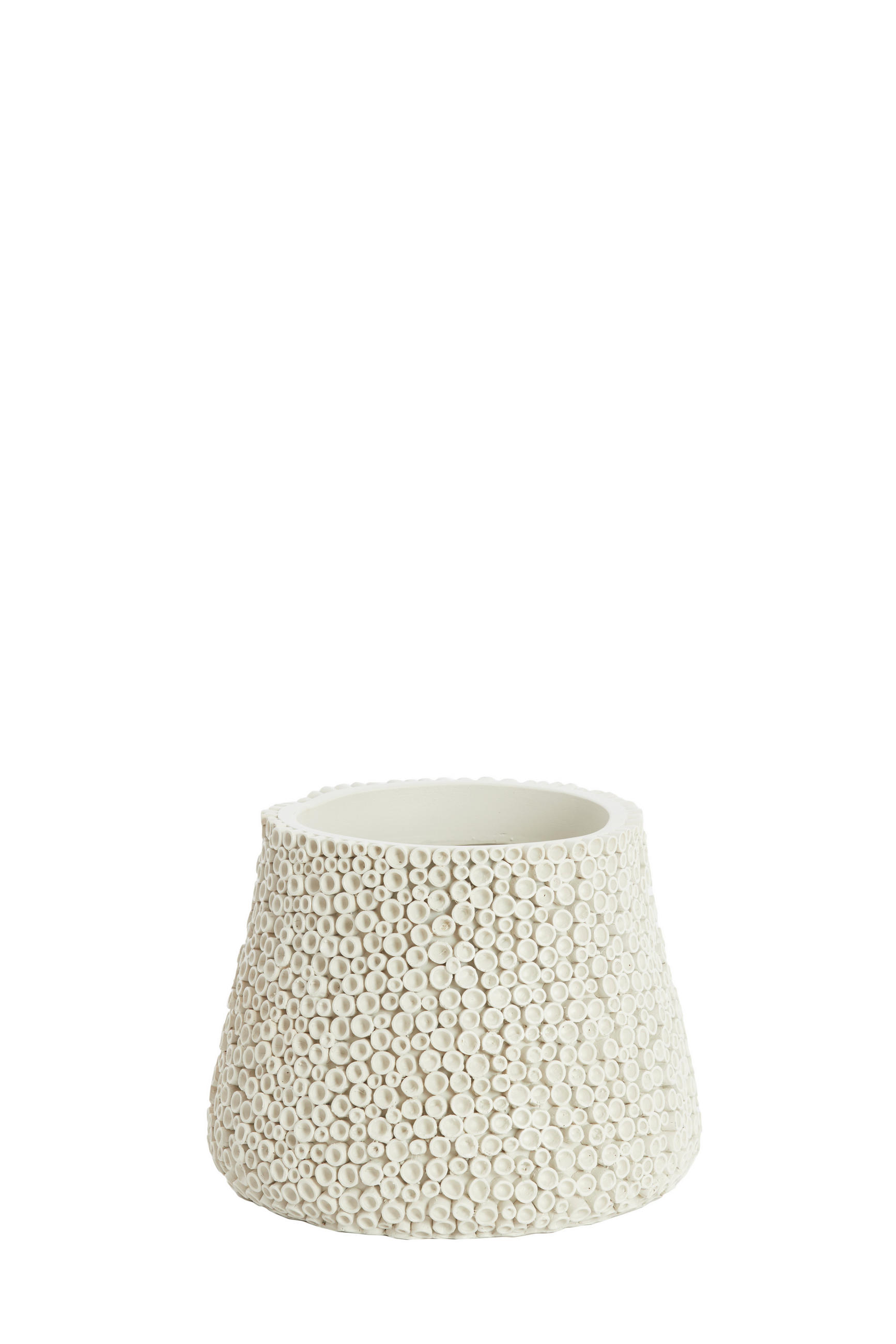 VAZE Olvera Weiß 20.5/20.5/49 cm - Weiß, Kunststoff (49cm) - Light & Living
