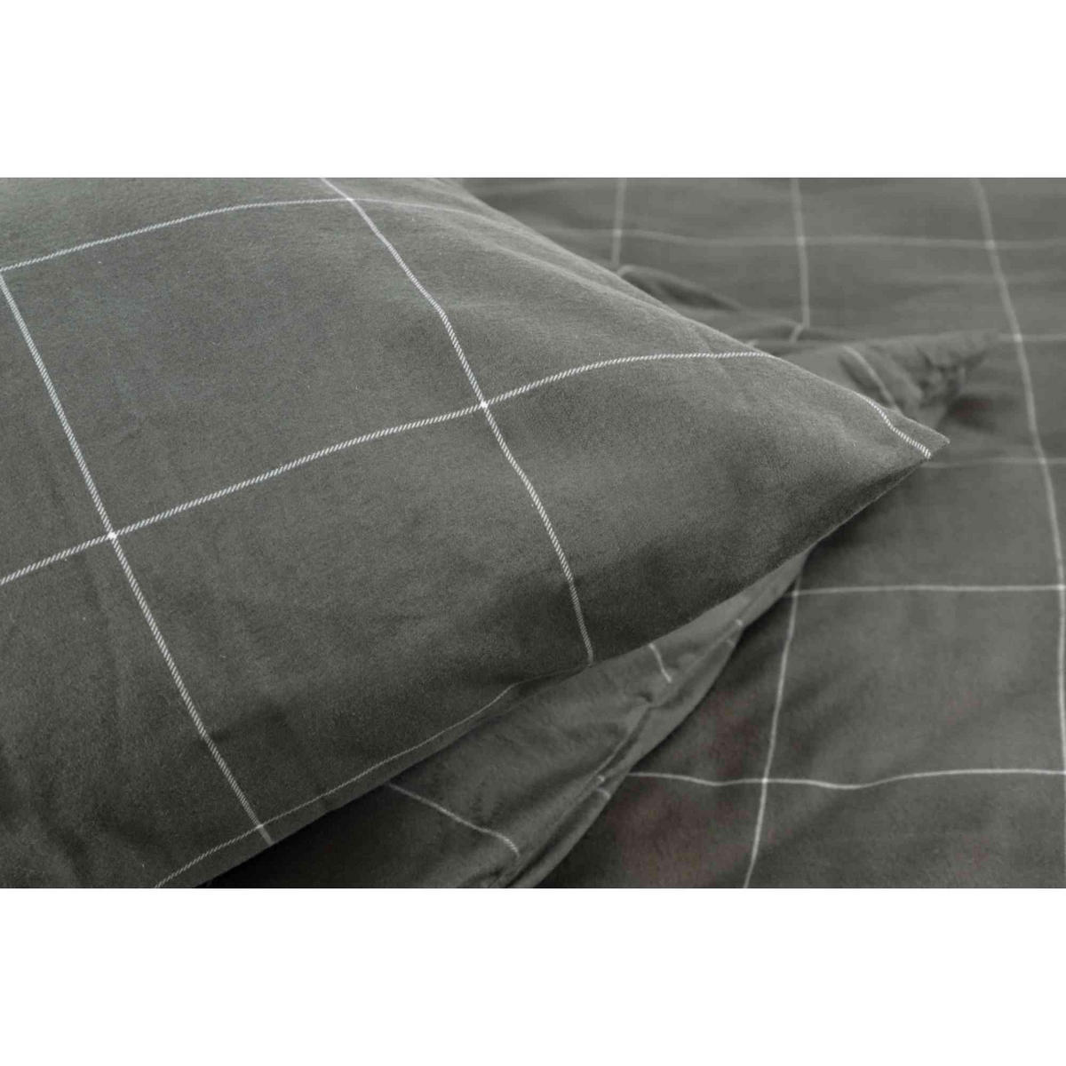 FLANELL BETTWÄSCHE CHECK - Grau, Textil (155/220cm) - Esprit