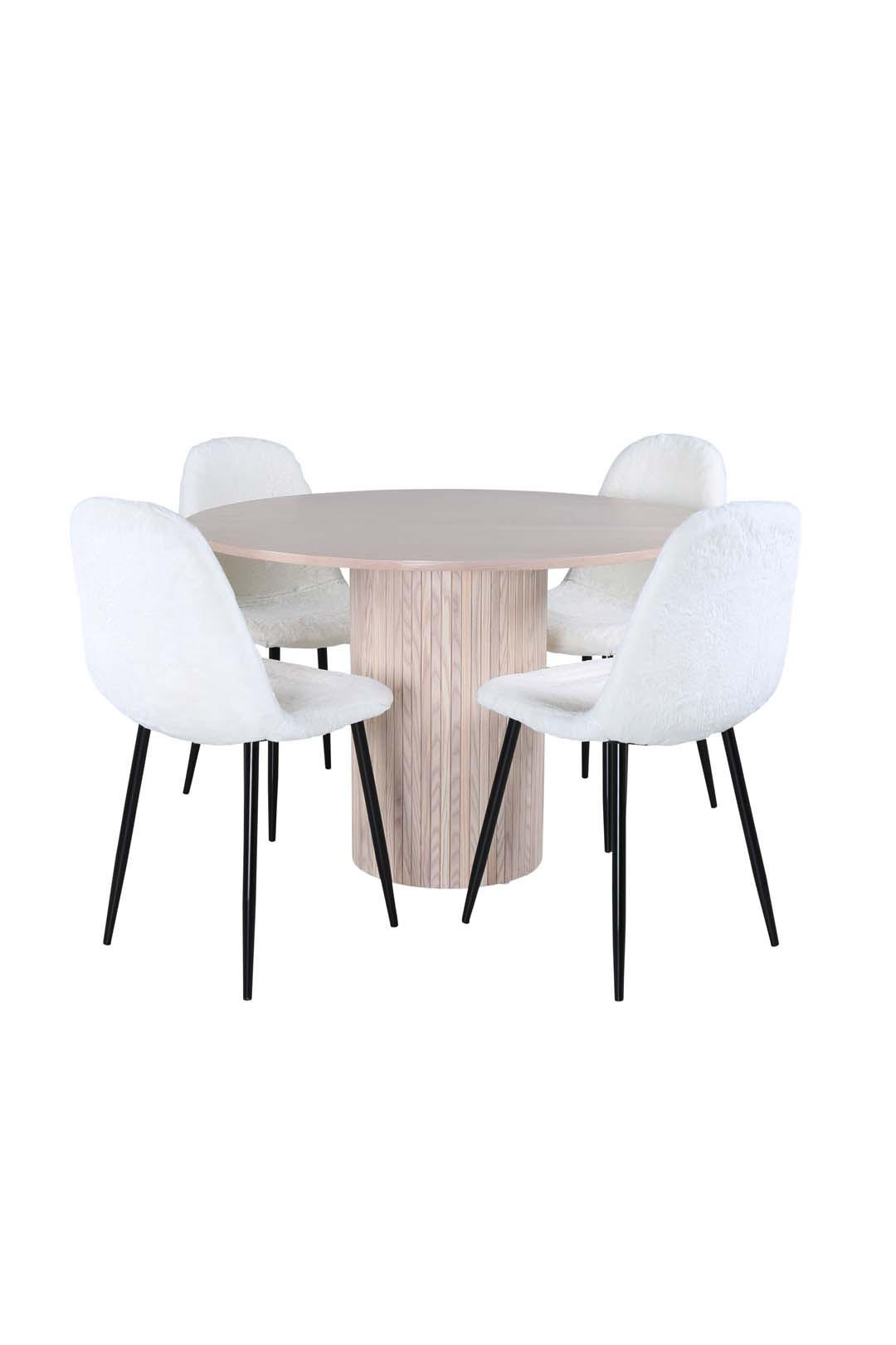 TISCHGRUPPE Whitewash - Weiß, Holzwerkstoff (110/75/110cm) - ebuy24
