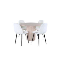 TISCHGRUPPE Whitewash - Weiß, Holzwerkstoff (110/75/110cm) - ebuy24