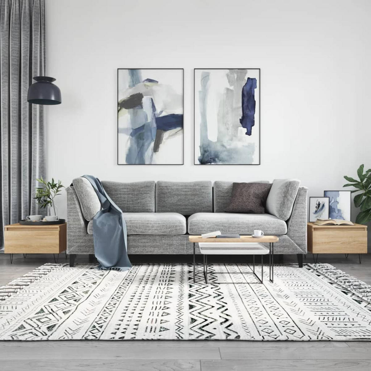 COUCHTISCHE 2 Stk. Sonoma-Eiche 50x46x35 cm Holzwerkstoff - Braun, Holzwerkstoff (46/50/35cm) - furnicato
