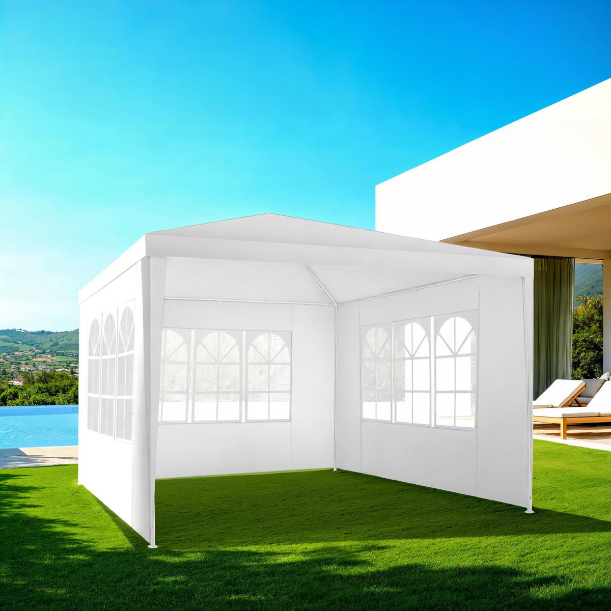 PAVILLON Barinas,wasserdicht,weiß - Weiß, Kunststoff (300/250/300cm) - tectake