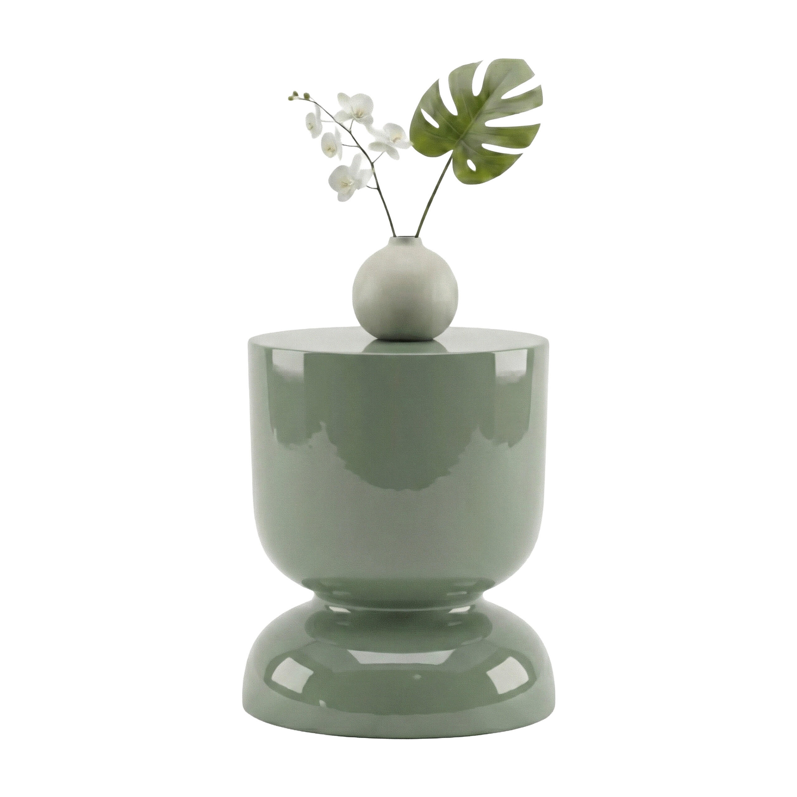 STRANSKA miza - zelena, kovina (36/36/46cm) - Relaxdays