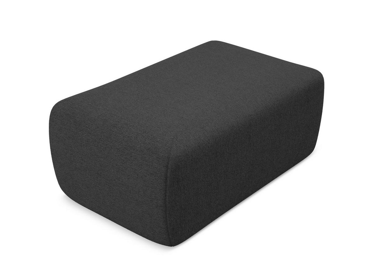 POUF Chenille Stoff Schwarz - Anthrazit/Schwarz, Kunststoff/Textil (102/40/62cm) - Makamii
