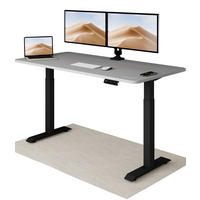 SCHREIBTISCH Elektrisch Höhenverstellbarer HomeOne 160x80cm Schwarz/Grau mit Memory-Funktion, Anti-Kollisions Technologie - Schwarz/Grau, Holzwerkstoff (80/160/72cm) - Desktronic