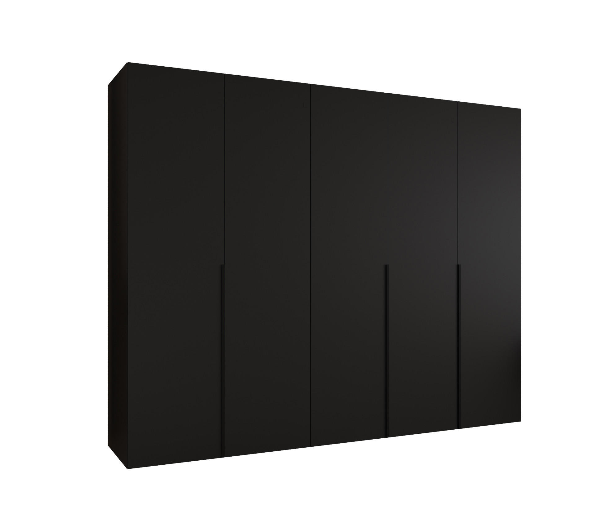 Abiks Möbel Drehtürenschrank Schwarz, Schwarz 250x202x52 cm