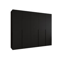 DREHTÜRENSCHRANK 202/250/52 5-türig - Schwarz, Holz (250/202/52cm) - Abiks Möbel