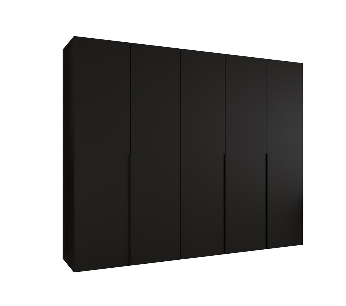 DREHTÜRENSCHRANK 202/250/52 5-türig - Schwarz, Holz (250/202/52cm) - Abiks Möbel