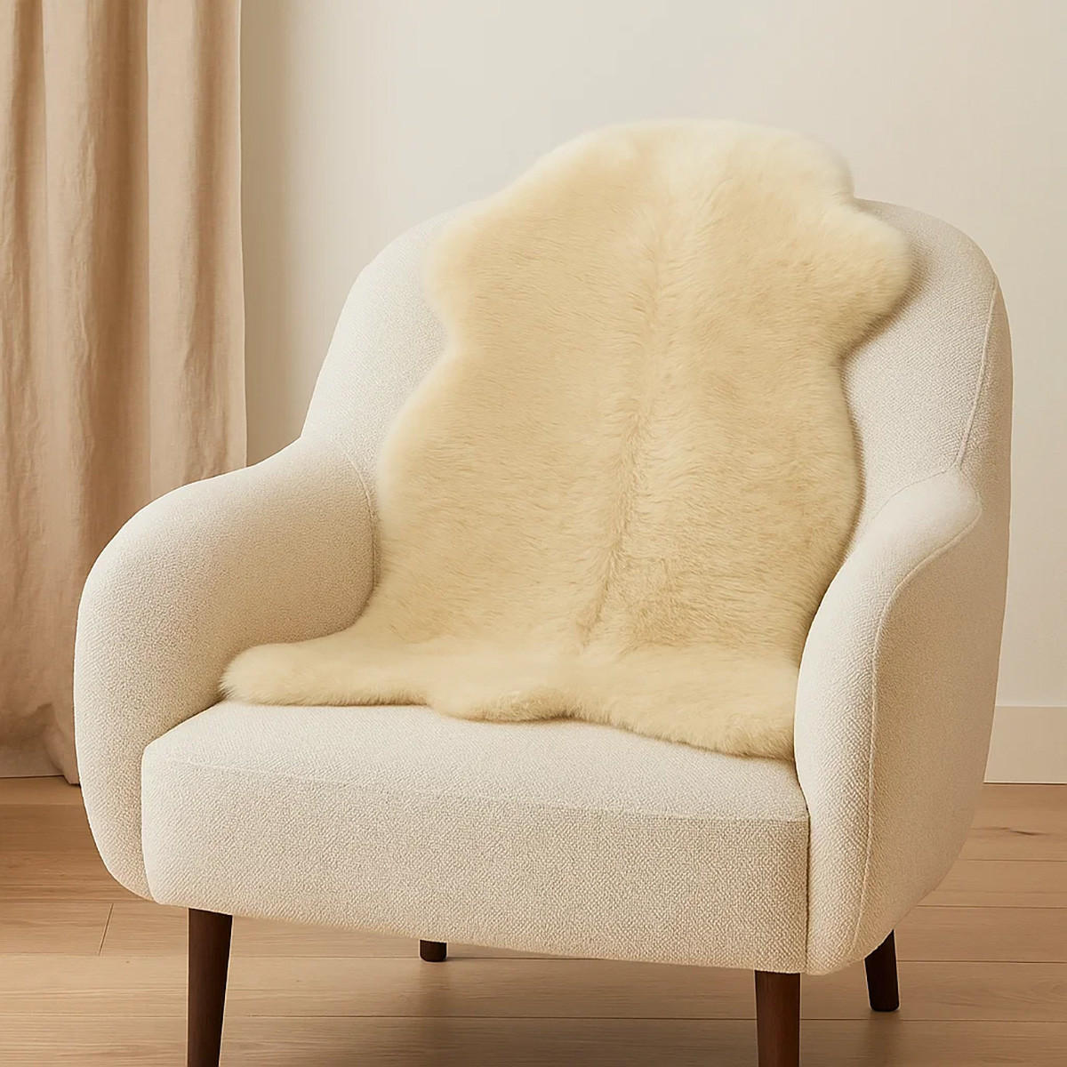 SCHAFFELL Kurzhaar Creme Natur ca. 70 cm - Beige/Creme, Fell (40/70cm) - Provellus