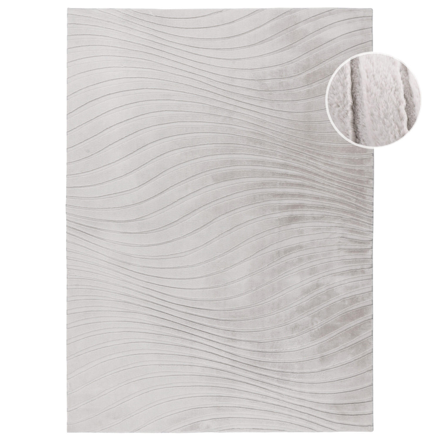 KURZFLOR-TEPPICH Waves 503 Hellgrau/ Taupe 160x230 cm - Taupe, Textil (160/230cm) - carpet city